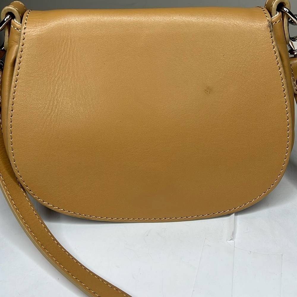 Jane August Camel Tan Brown Leather Crossbody Bag - Picture 4 of 11